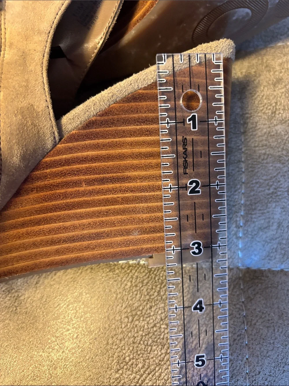 Franco Sarto Taupe Suede Cutout Wedge Sandals